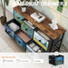 6 Drawer Dresser for Bedroom Van Gogh Chest of Drawers Wide TV Stands Fabric Storage Drawer Unit for Living Room Entryway Closet Sturdy Steel Frame Wood Top
