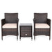 3 Pieces Ergonomic Wicker Patio Conversation Set