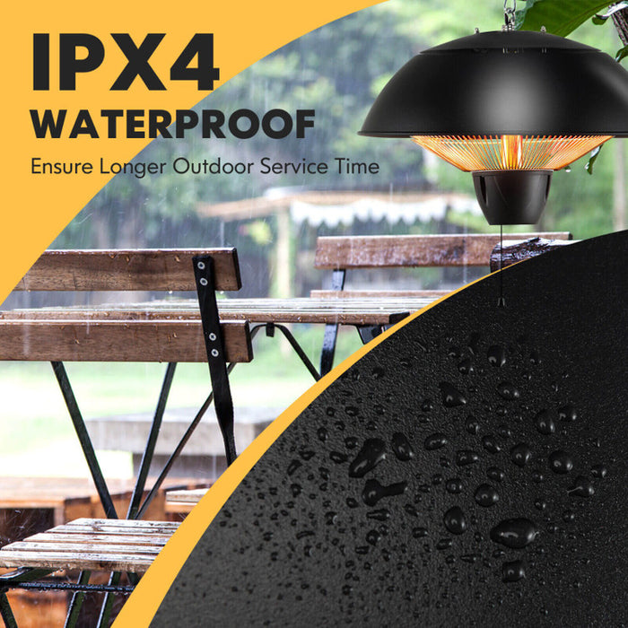 1500W Electric Hanging Patio Heater with IPX4 Waterproof