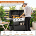 Propane Gas Grill and Griddle Combo with Porcelain-Enameled Cast Iron Grates, Dual Outdoor BBQ Grill with Flat Top Griddle for Barbecue, 696 SQ.IN. Cooking Area