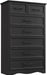 Black 7 Drawer Dresser for Bedroom, 52" Tall Chest of Drawers