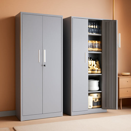 63-Inch-Tall Cement Gray Pantry Cabinet Kitchen Storage