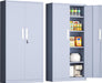 63-Inch-Tall Cement Gray Pantry Cabinet Kitchen Storage
