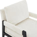 Kelly Mid-Century Modern Chenille Upholstered Accent Armchair, White