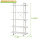 Bookshelf 5 Tiers White Wooden Storage Shelf,Modern Open Display Storage Bookcase Book Organizer,Metal Bookshelf Standing Storage Shelf Tall Shelving Units for Home Office Study