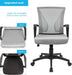 Office Chair Mid Back Swivel Lumbar Support Desk Chair, Computer Ergonomic Mesh Chair with Armrest (Gray)