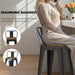 Swivel Bar Stools Set of 4, 24" Counter Height Barstools with Low Back, Industrial Metal Bar Stools with Large Wooden Seat for Kitchen Island (Matte-Black)