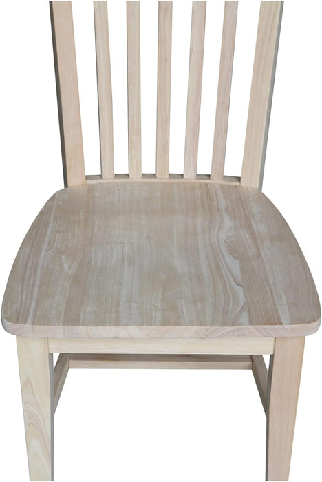 Set of 2 Tall Mission Dining Chairs Solid Parawood Sturdy and Long-Lasting, 18.1"W X 22.05"D X 40.16"H, Unfinished