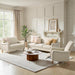Farmhouse Curved Recliner Chair with Spindle Legs, Linen