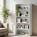 53 Inch Tall White Industrial Floorstanding Bookcase