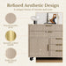 Portable Filing Cabinet Five Drawer Oakwood Finish