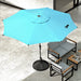 9Ft Outdoor Patio Umbrella W/ Push Button Tilt and Crank, 8 Ribs, Turquoise