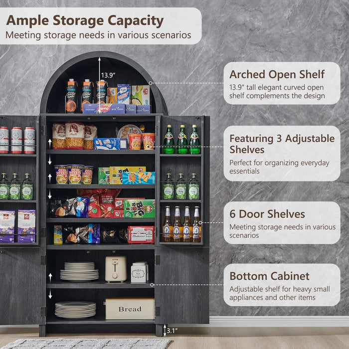 Tall Architectural Pantry Cabinet With Doors SpaceSaving