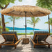 8Ft Tiki Hula Thatched Patio Beach Umbrella Hawaiian Style for Outdoor | Zinc Alloy Push Button Tilt,Upf 50+,Strong Wind Resistance,8 Steel Rib,45°Of Tilt,Environmentally Artifcial Straw,Easy Set UP