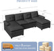 110" Modular U-Shaped Sectional Sofa  Black