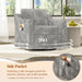 Grey Velvet Upholstered 360 Degree Swivel Armchairs