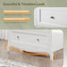 White Dresser 3 Drawer Chest of Drawers for Bedroom, Painted Wood Dresser with Large Drawers and Curved Legs, 31.5" W Large Nightstand, 31.5" W*15.75" D*31.5" H
