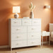 Cloud White Industrial Steel Dresser Featuring Drawers