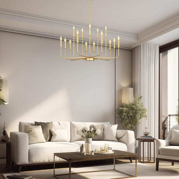 Gold Chandeliers for Dining Room Light Fixture，D40 Inch