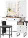 Farmhouse Makeup Vanity Desk With Illuminated Mirror