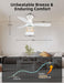 42 Inch Smart Ceiling Fan with Light, Low Profile Flush Mount with Remote Control, Ultra-Quiet Reversible DC Motor, 3 Color Temperatures & 6 Speed Dimmable Lighting for Bedroom, White