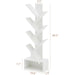 6 Tier Tree Bookshelf, Tall Bookcase with Drawer, Freestanding Book Shelf, Display Floor Standing Storage Shelf, Book Organizer Shelves for Home Office, Living Room, Bedroom, White