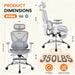 Big & Tall Ergonomic Mesh Office Chair 350Lbs, High Back Reclining Gaming Desk Chair with 3D Headrest, Adjustable Armrests, Lumbar Support & Retractable Footrest, Gray