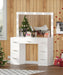 Vanity Table, Makeup Desk with Lighted Mirror, Dressing Desk with Drawers and Adjustable Brightness, 3 Color Lighting Modes, Vanity Desk for Women(White)