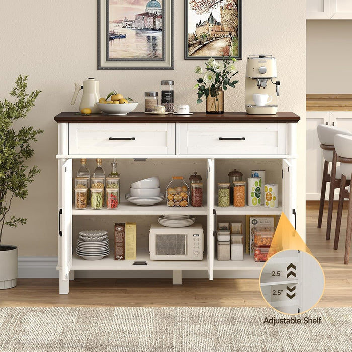 48-Inch Farmhouse Style Sideboard With Storage Drawers