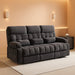 Reclining Sofa with Cup Holders for Living Room 3 Seat Manual Sofa Recliner with Side Pocket