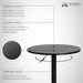 Bentley Height Adjustable Swivel Pub Table with Black Wood Finish and Black Base