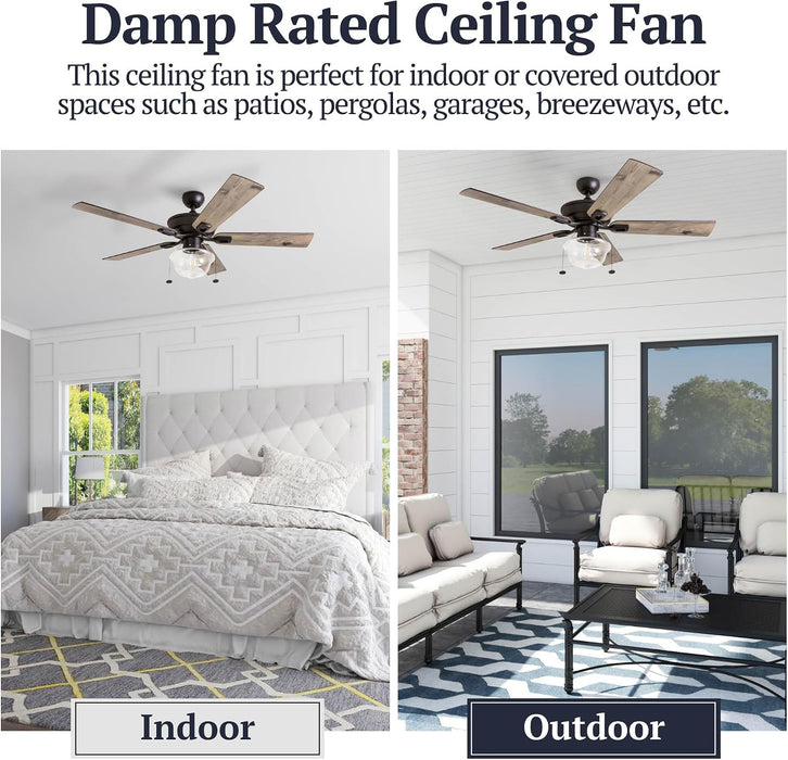 52 Inch Modern Farmhouse Integrated Led Ceiling Fan