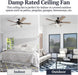 52 Inch Modern Farmhouse Integrated Led Ceiling Fan