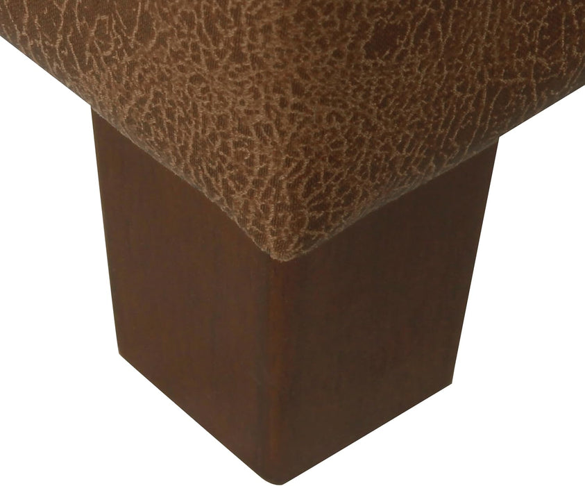 Square Tufted Storage Ottoman - Distressed Brown Faux Leather Small