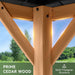10' X 12' Outdoor Wood Gazebo, Hardtop Gazebo Permanent Wooden Pavilion with Galvanized Steel Double Roof, for Patio, Garden, Deck, Cedar Wood, Natural