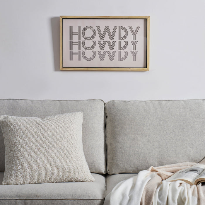 Howdy Print Natural Wood Framed Wall Art, 22" X 13"