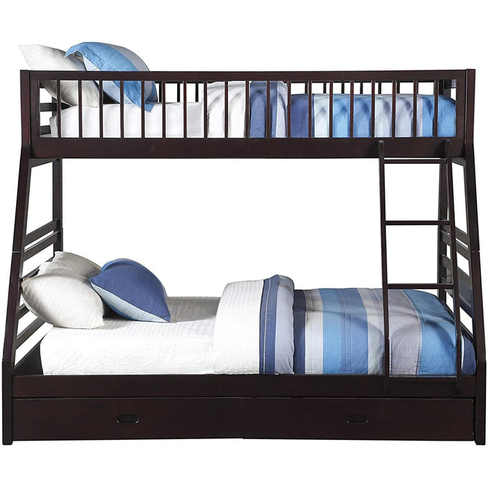 XL Twin/Queen Bunk Bed with Drawers, Espresso