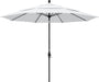 11' round Crank Lift, Collar Tilt, Aluminum Pole, Fiberglass Rib Patio Umbrella, Black Finish, White