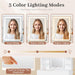 Makeup Vanity with Mirror and Lights, Vanity Desk with 3 Color Modes and Adjustable Light Brightness, Makeup Table with Storage Drawer, Open Shelves, and Side Storage (White, No Bench)