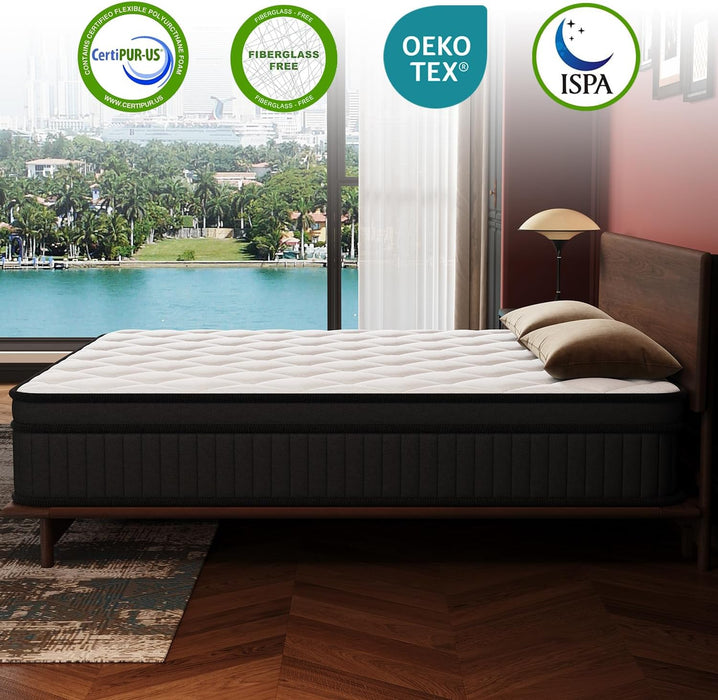 Queen Mattress, 12 Inch Hybrid Queen Size Mattress in a Box