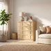 Sideboard Buffet Cabinet with Storage, 31.3”W,Light Oak