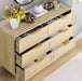 Natural Rattan Dresser with 6 Drawers