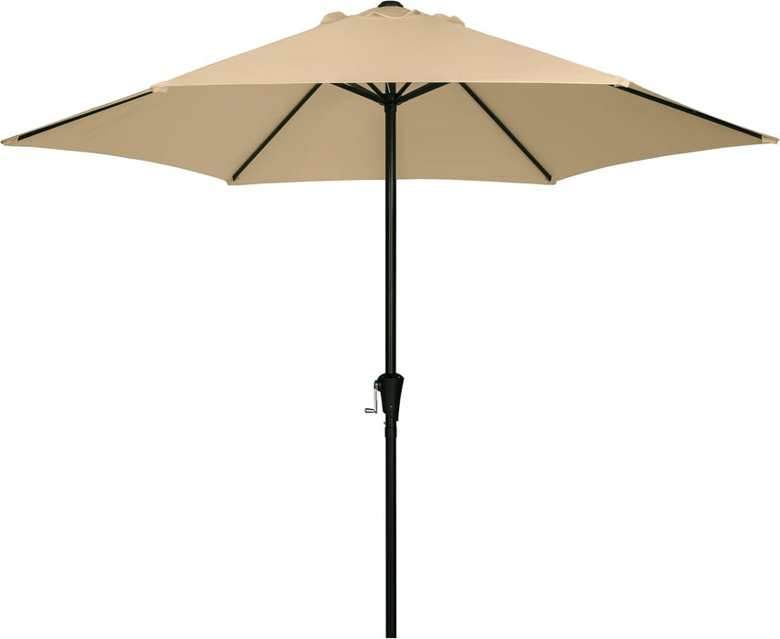 9FT Outdoor Patio Umbrella, Market & Table Umbrella with 6 Sturdy Ribs and Crank System, Fade-Resistant & Waterproof for Garden Backyard Poolside Deck