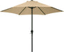 9FT Outdoor Patio Umbrella, Market & Table Umbrella with 6 Sturdy Ribs and Crank System, Fade-Resistant & Waterproof for Garden Backyard Poolside Deck