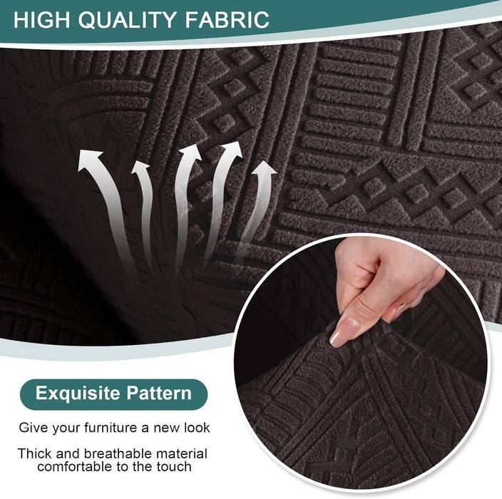 Recliner Sofa Covers Recliner Chair Covers Couch Covers for Reclining Couches with Pockets Washable Furniture Protector with Elastic Bottom (3 Seater, Chocolate)