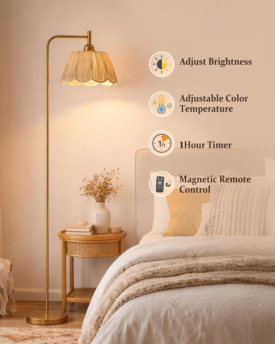 Boho Floor Lamp+Mid-Century Modern Wood Floor Lamp