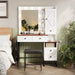 Farmhouse Makeup Vanity Desk With Illuminated Mirror