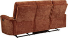 Home Furnishings - Navarro - Wood and Metal - Reclining Sofa with Channel-Tufted Backrest, Foam Padding, Attached Cushions and Manual Recline - Living Room - Burnt Orange - 609574