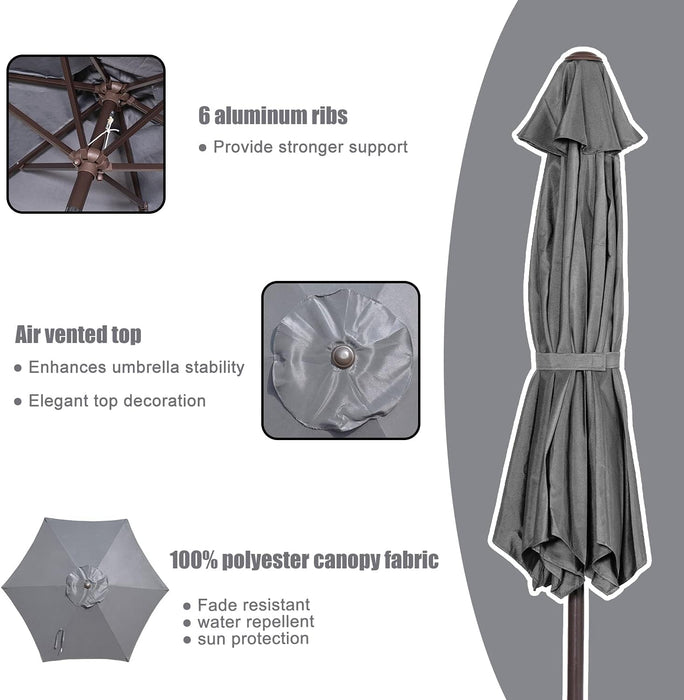 Patio Umbrella, Outdoor Umbrella with Crank
