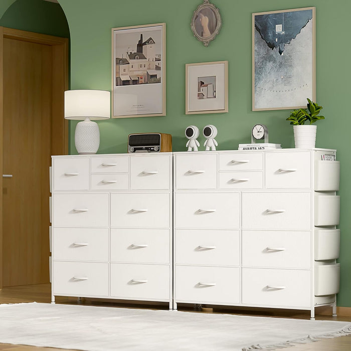 White 10 Drawer Dresser With Customizable Compartments